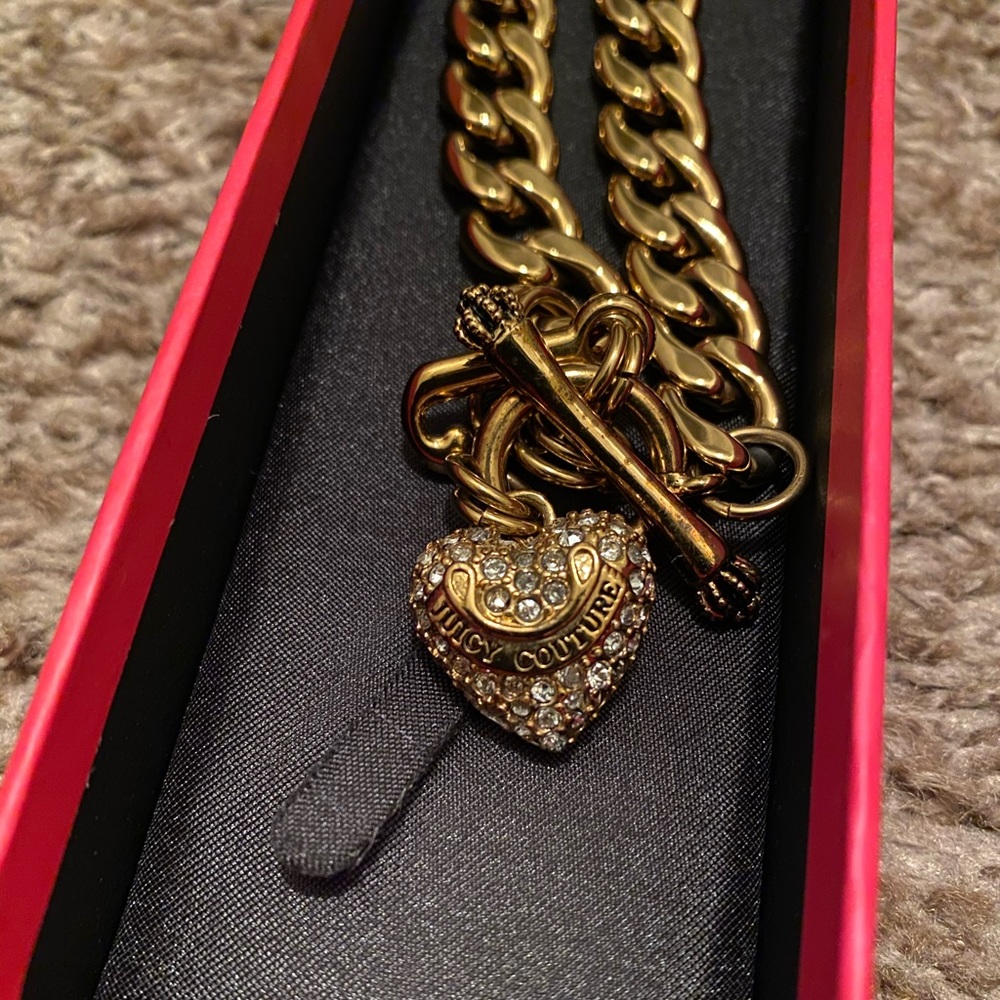 Juicy Couture Rhinestone Heart Necklace